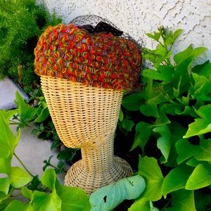 VINTAGE veiled AUTUMNAL hat! 🍂
